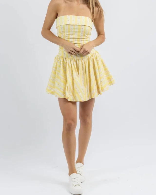 Lowest Prices Love Story Mini Dress In Yellow | Yellow
