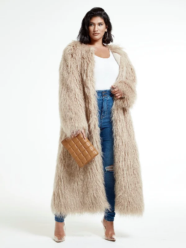 Hot Deal Shanice Ankle Length Faux Fur Coat