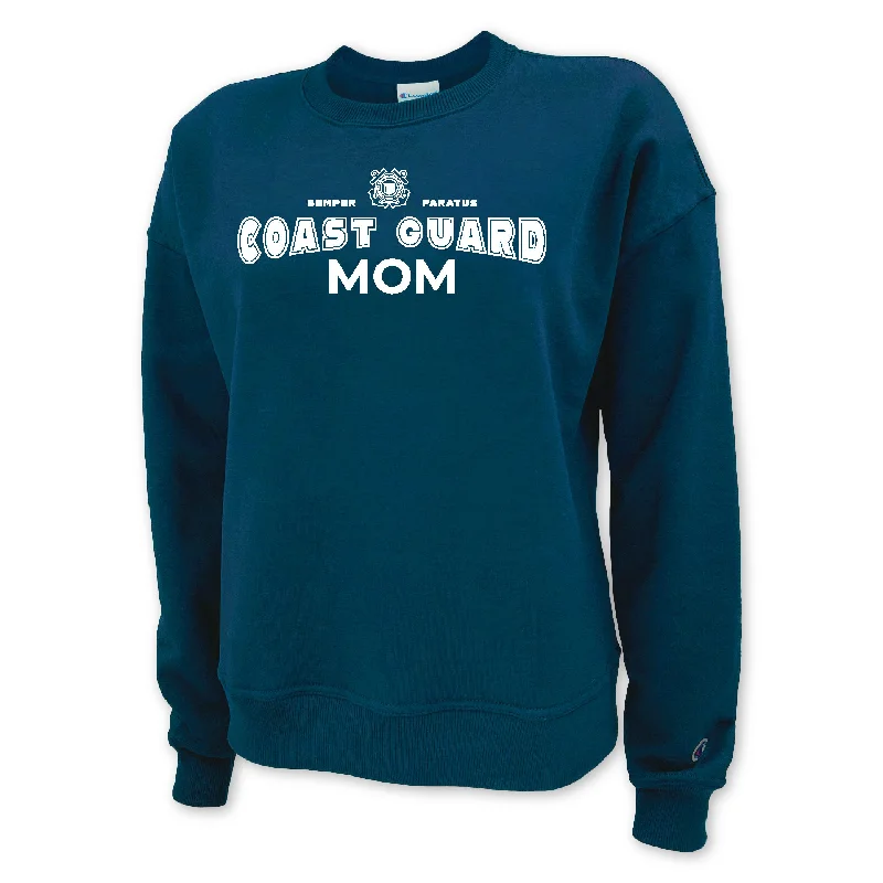 Savings Event Coast Guard Champion Mom Ladies Crewneck (Navy)
