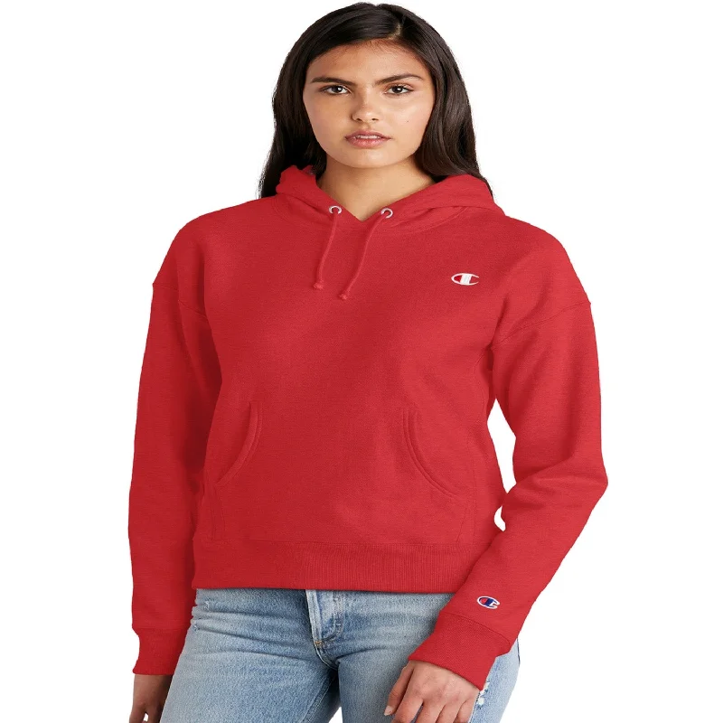 Champion Reverse Weave Fleece Women's Pullover Hoodie Scarlet