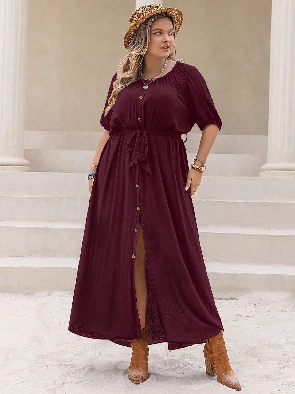 Low Prices Plus Size Round Neck Half Sleeve Dress