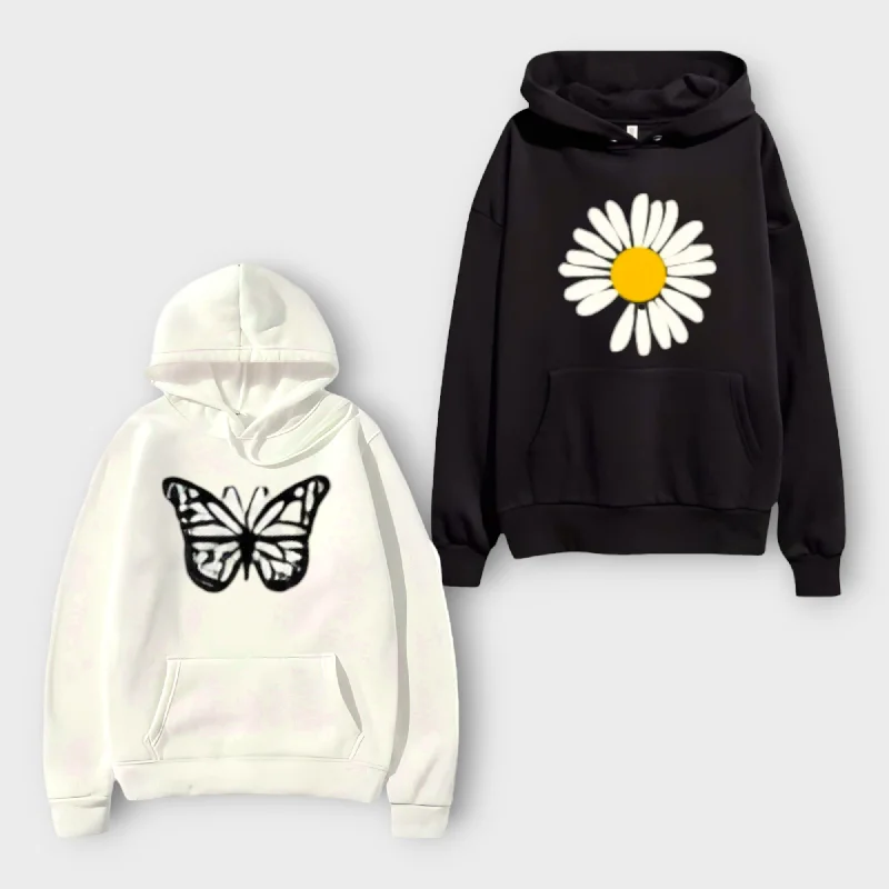 Referral Discount Pack Of 2 Winter Printed Hoodie For Women's