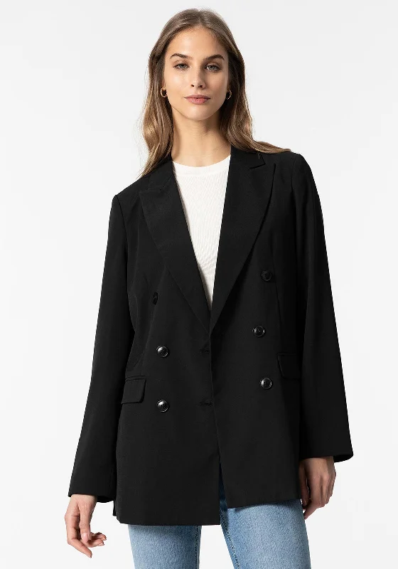 Mega Deal Tiffosi Tavi Double Breasted Straight Blazer, Black
