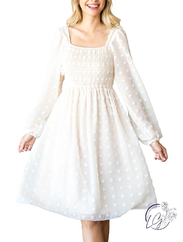 Deal Alert Alpine Breeze Swiss Dot Chiffon Dress