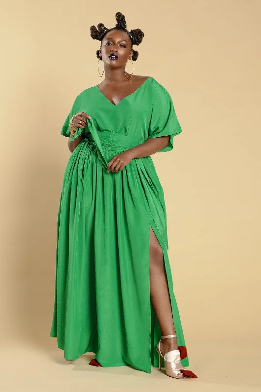 Shop and Save Bat Sleeved Maxi Dress w Split