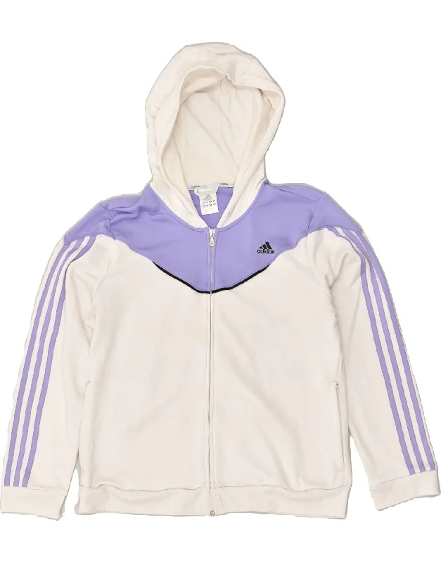 Amazing Deals ADIDAS Womens Climalite Zip Hoodie Sweater UK 20 2XL White Colourblock