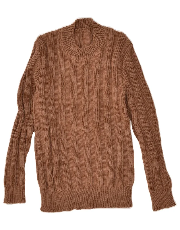 New Arrival VINTAGE Womens Crew Neck Jumper Sweater UK 10 Small Brown