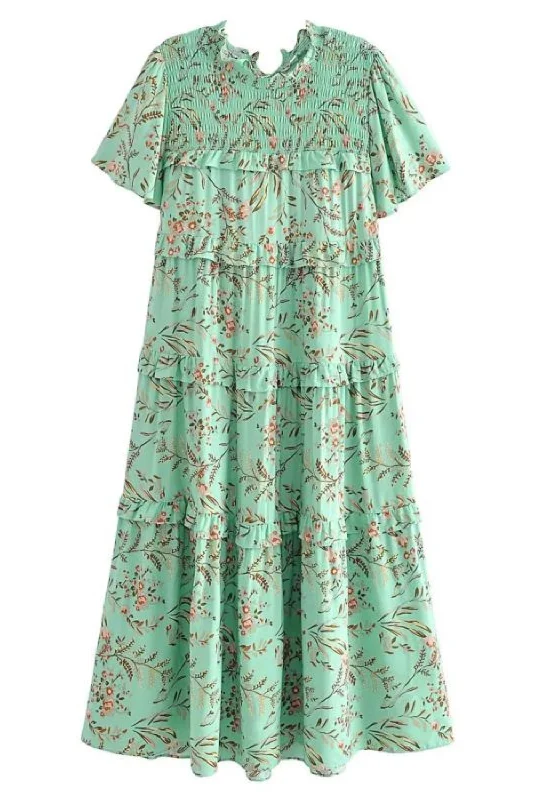 Limited Time Discount 'Darcy' Floral Smocked Tiered Dress (2 Colors)