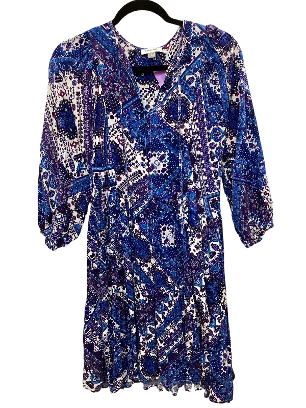 Buy More, Save More Blue & Purple Dress Casual Midi Calvin Klein, Size 4