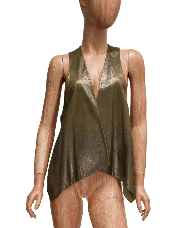 Early Bird Discount Metallic Leather Vest