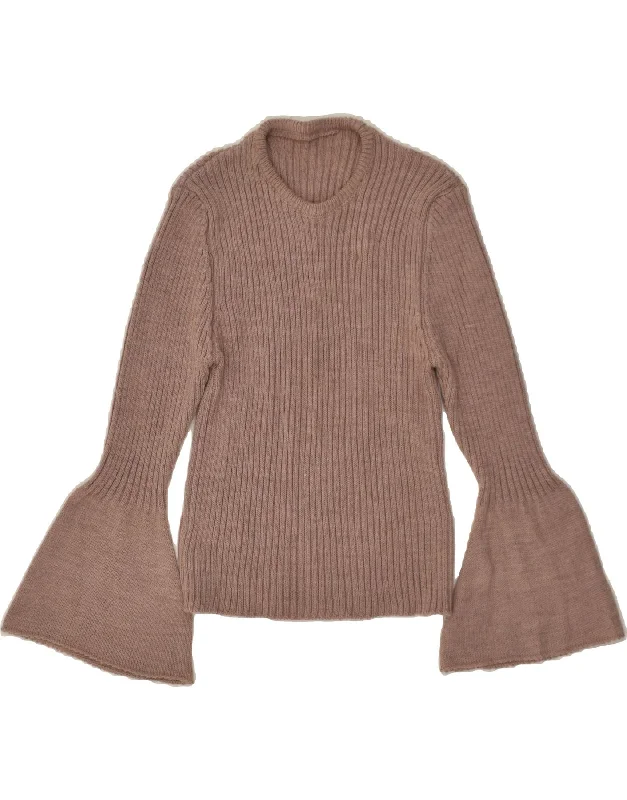 Anniversary Sale VINTAGE Womens Slim Fit Crew Neck Jumper Sweater UK 12 Medium Grey