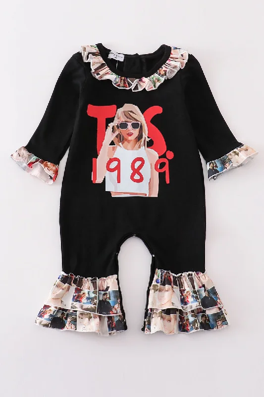 Deal Explosion Black music fan girl romper