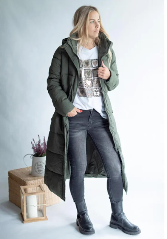 Seventy1 Long Puffer Coat, Khaki