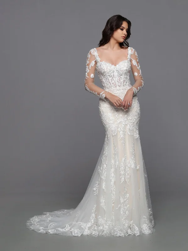 Buy Now Davinci Bridal 50774 Long Sleeve Sheer Corset Lace Mermaid Wedding Dress Bridal Gown