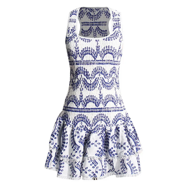 Weekend Deal Sexy Smocked Broderie Anglaise Ruffle Tiered Drop Waist Micro Mini Dress Weekend Deal Sexy Smocked Broderie Anglaise Ruffle Tiered Drop Waist Micro Mini Dress