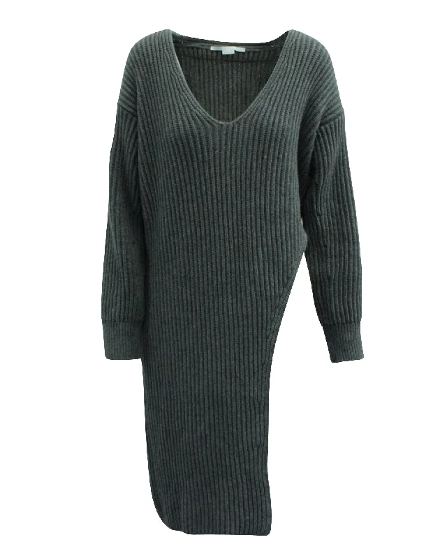 Stella McCartney Side Slit Sweater in Grey Cashmere