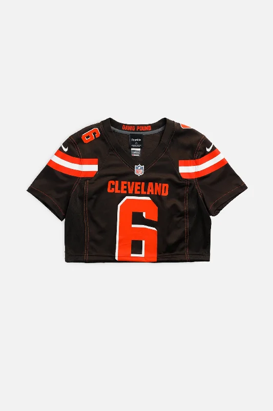 Huge Discounts Rework Crop Cleveland Browns NFL Jersey - S