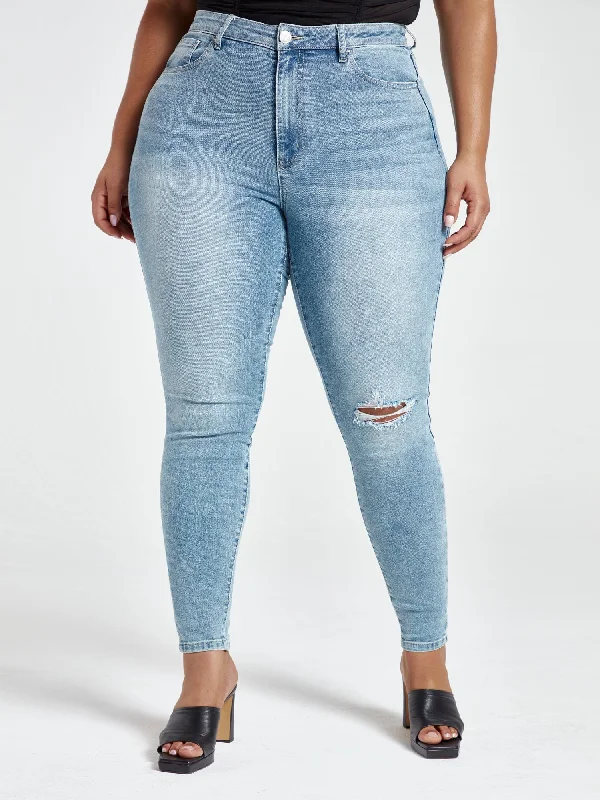 Huge Discounts Medium Wash High Rise Skinny Jeans