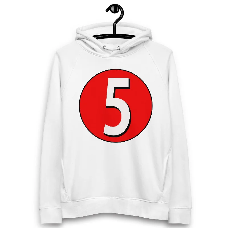 Don't Miss Unisex pullover hoodie: White on Red 5