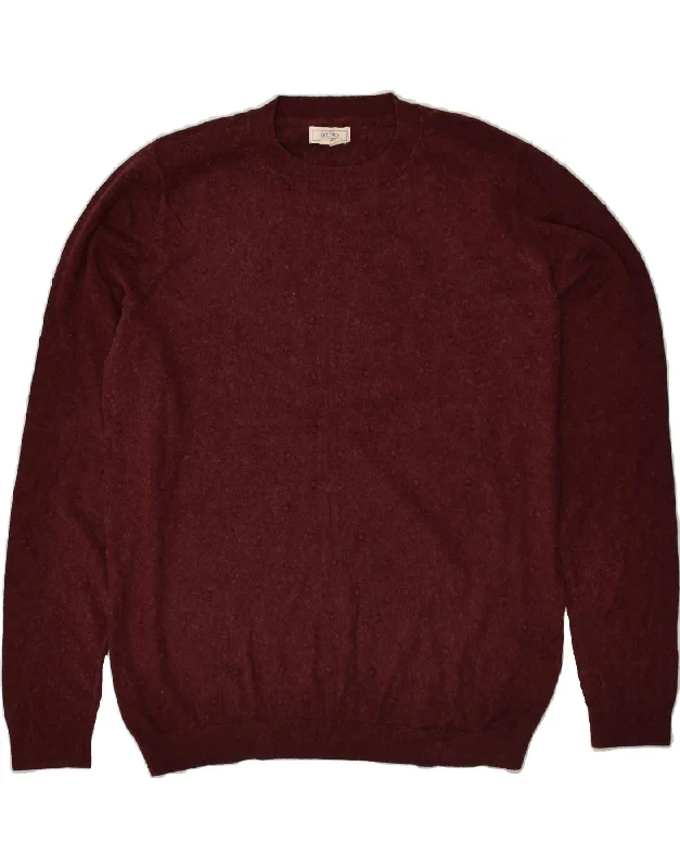 FAT FACE Womens Crew Neck Jumper Sweater UK 14 Medium Burgundy Cotton