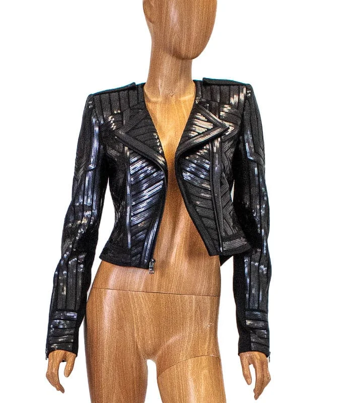 Extra Savings "Suvi" Sequin Moto Jacket