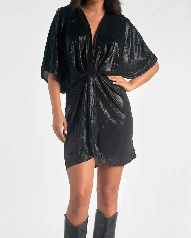 Unmissable Offer Liquid Metal Dolman Sleeve Dress In Black | Black