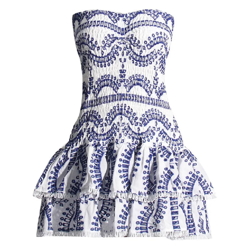 Best Bargains Boho Strapless Smocked Broderie Anglaise Tiered Ruffled Vacation Mini Dress Best Bargains Boho Strapless Smocked Broderie Anglaise Tiered Ruffled Vacation Mini Dress