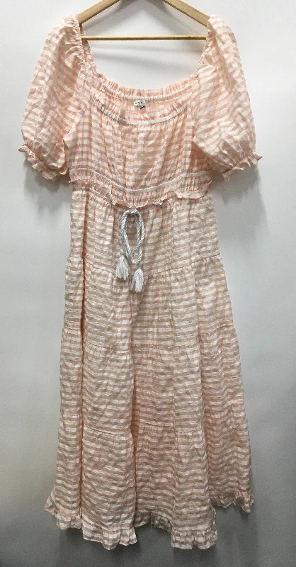 Savings Galore Plaid Pattern Dress Casual Midi Moon River, Size L