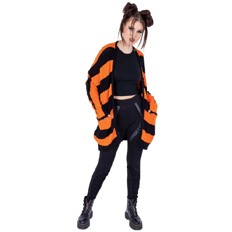 Discount Deals IN A DAZE CARDIGAN - BLACK/ORANGE