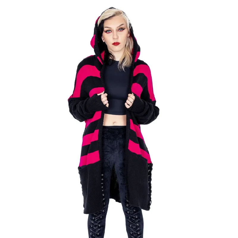 Midnight Sale WILLA CARDIGAN - BLACK/DARK PINK