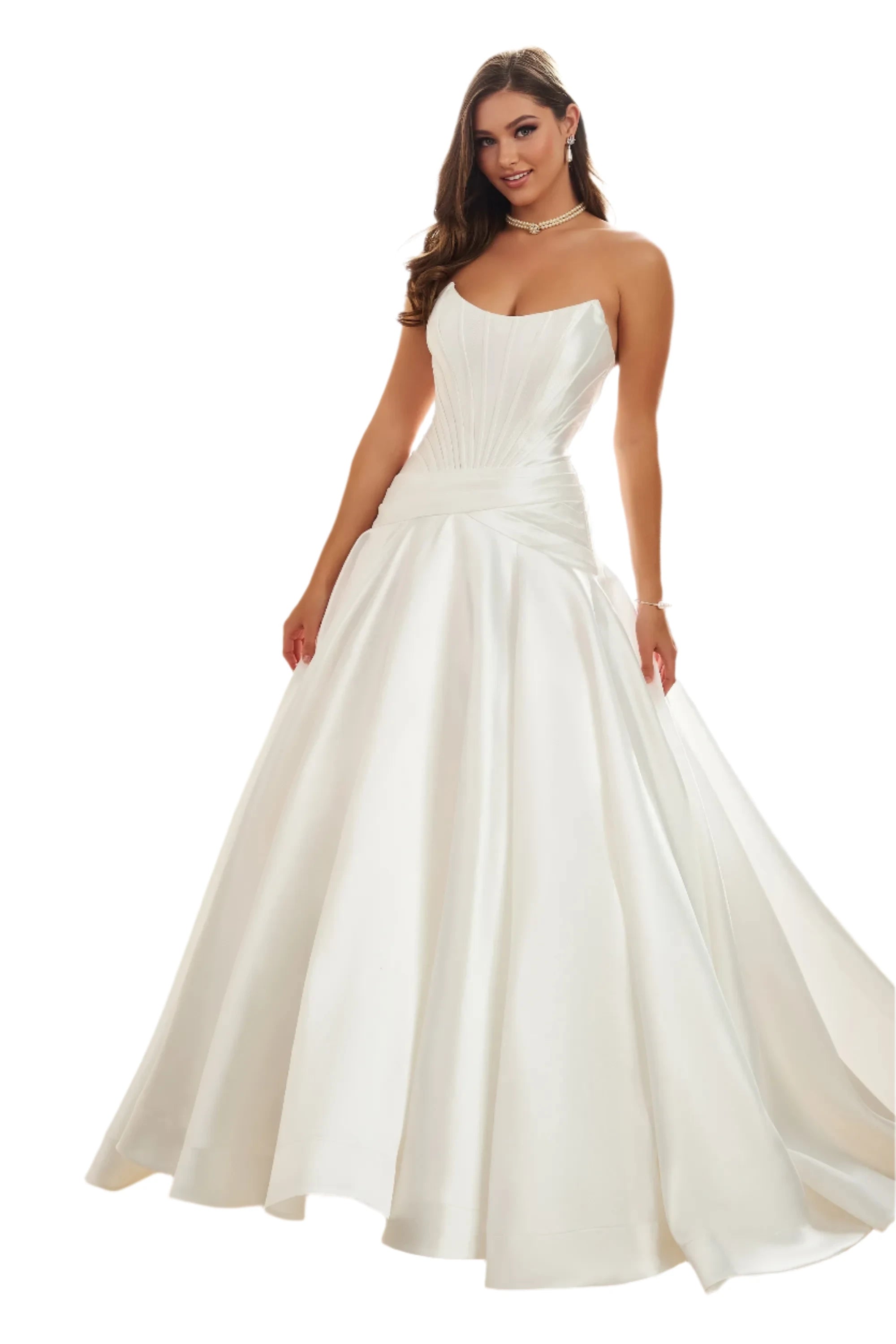 Stock Clearance Ellie Wilde EW36105 Size 12 White Mikado A Line Dress Drop Waist Scoop Neck Ballgown Prom Pageant Formal Stock Clearance Ellie Wilde EW36105 Size 12 White Mikado A Line Dress Drop Waist Scoop Neck Ballgown Prom Pageant Formal