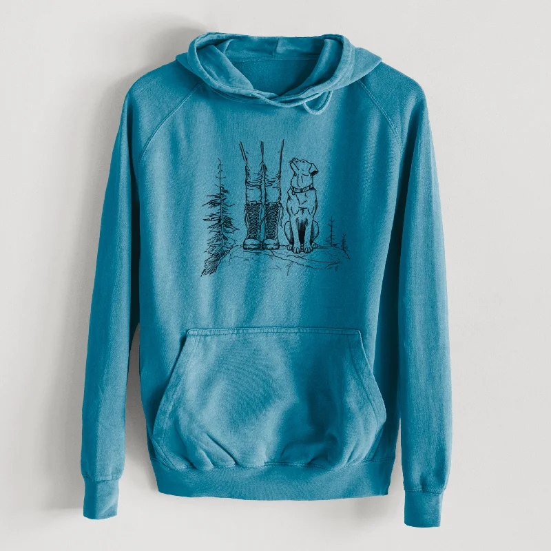 Trail Companions - Hiking with Dogs  - Mid-Weight Unisex Vintage 100% Cotton Hoodie