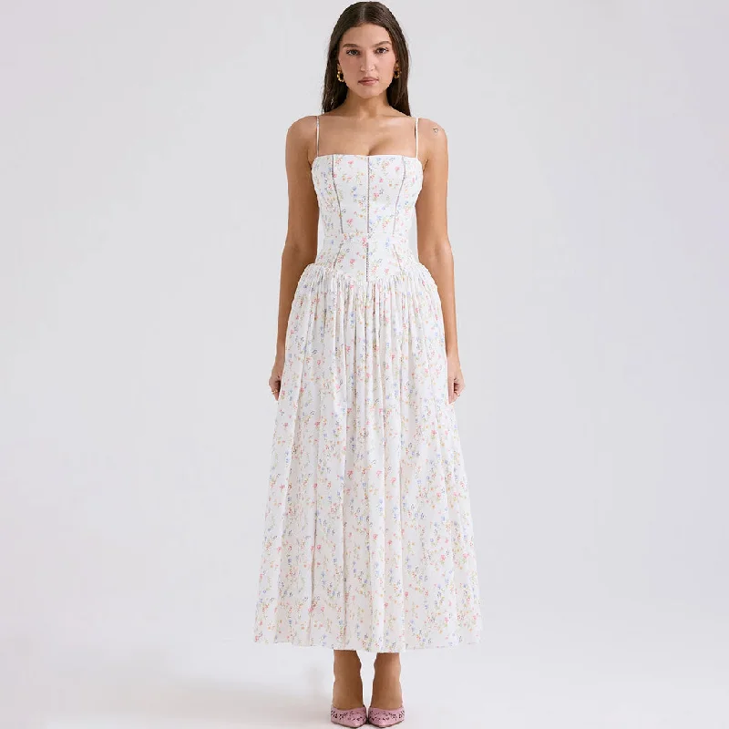 Unbeatable Prices Breezy Square Neck Cami Gathered Drop Waist Floral Print Midi Sundress Unbeatable Prices Breezy Square Neck Cami Gathered Drop Waist Floral Print Midi Sundress