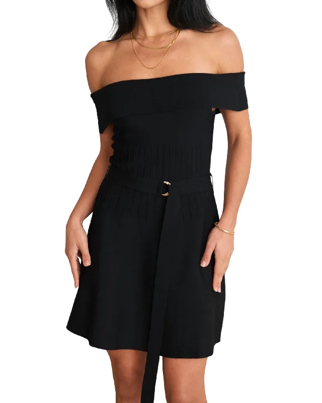 Amaya Mini Knit Dress In Black