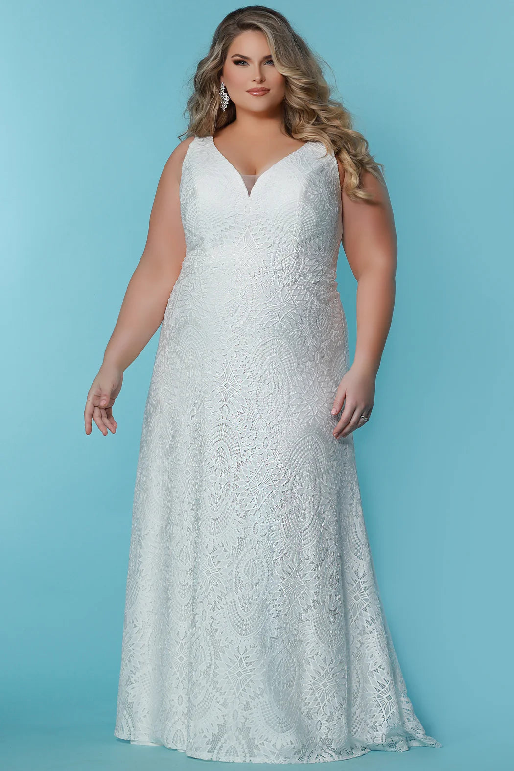 Online Exclusive Sydneys Closet SC5289 Ava Grace Ivory Boho Bridal Gown