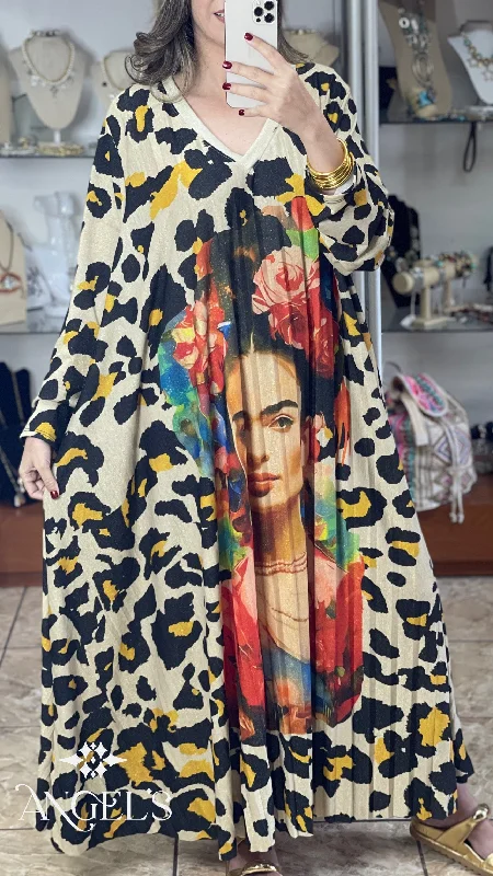 Big Discounts Frida and Leopard OS Plus Maxi Dress