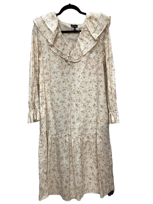 Don’t Miss Out Cream Dress Casual Maxi Who What Wear, Size M