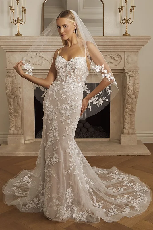 Deep Discounts Casablanca Bridal 2573 Merideth Wedding Dress Fit and Flare Lace