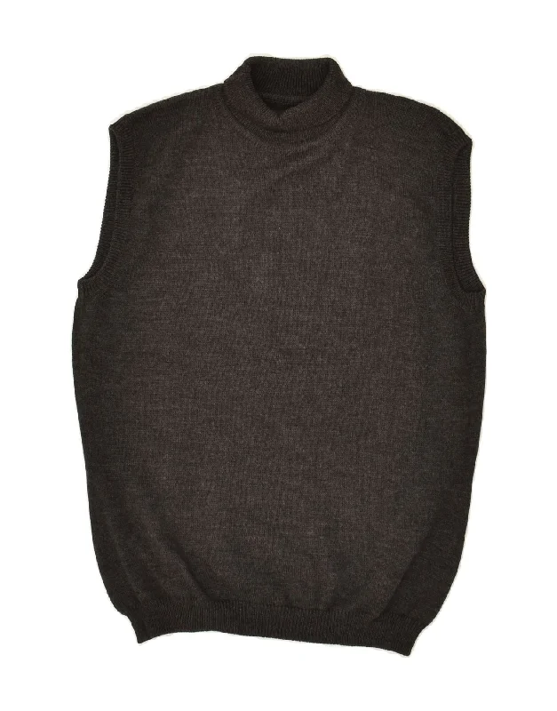 Instant Discount VINTAGE Womens Sleeveless Roll Neck Jumper Sweater UK 12 Medium Brown