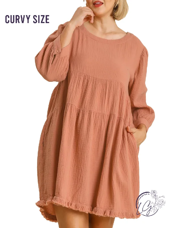 Epic Deals Curvy Sandy Dream 3/4 Sleeve Dress