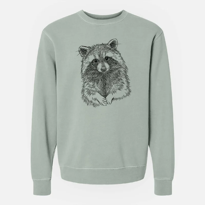 Limited Time Discount Raccoon - Procyon lotor - Unisex Pigment Dyed Crew Sweatshirt