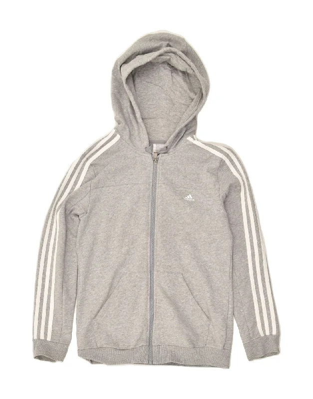 Massive Deals ADIDAS Womens Zip Hoodie Sweater UK 10 Small Grey Cotton