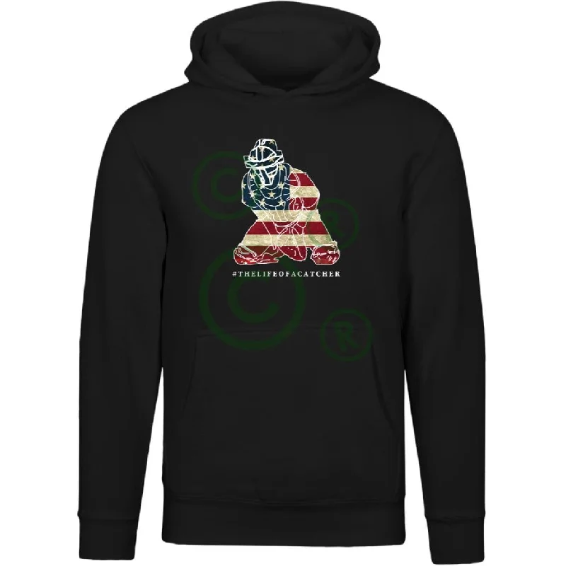 American Flag Catcher Unisex Premium Hoodie