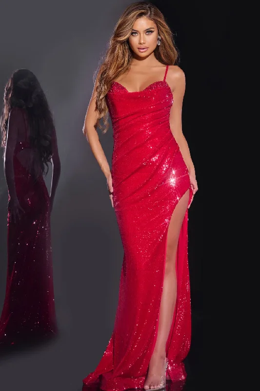 Limited Edition Jovani 42379 Size 2 Wine Long Sequin Backless Formal Dress Cowl Neck Prom High Slit Gown Crystal Sweetheart Limited Edition Jovani 42379 Size 2 Wine Long Sequin Backless Formal Dress Cowl Neck Prom High Slit Gown Crystal Sweetheart