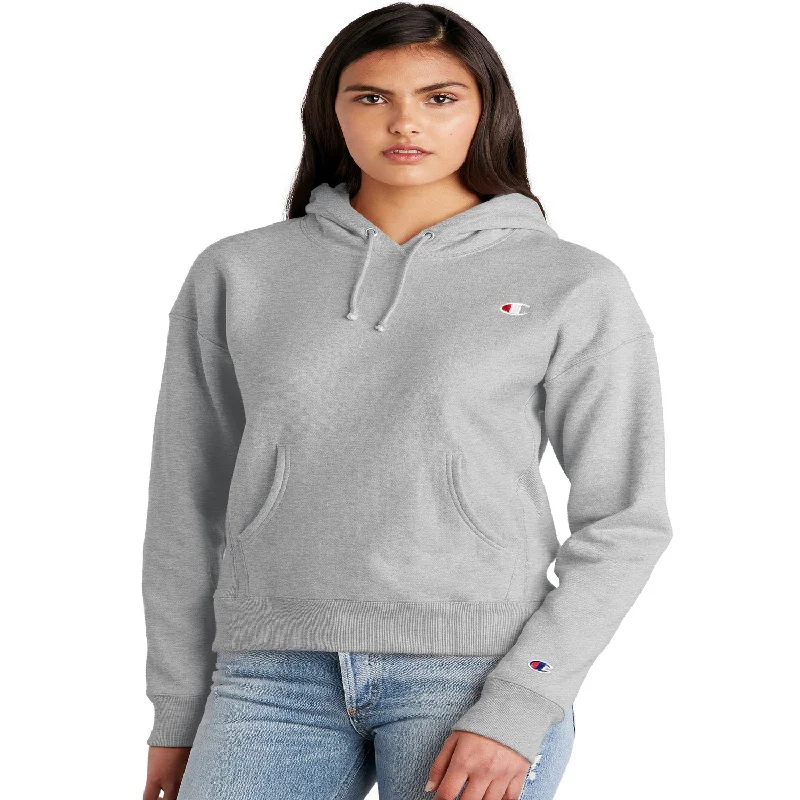 Champion Reverse Weave Fleece Women's Pullover Hoodie Oxford Gray