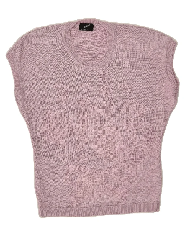 Blowout Sale VINTAGE Womens Sleeveless Crew Neck Jumper Sweater UK 14 Medium Purple