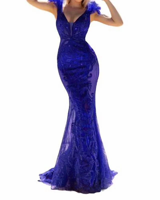 Mermaid Fitted Prom Dress In Cobalt