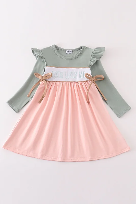 Exclusive Access Pink jesus loves me embroidery dress