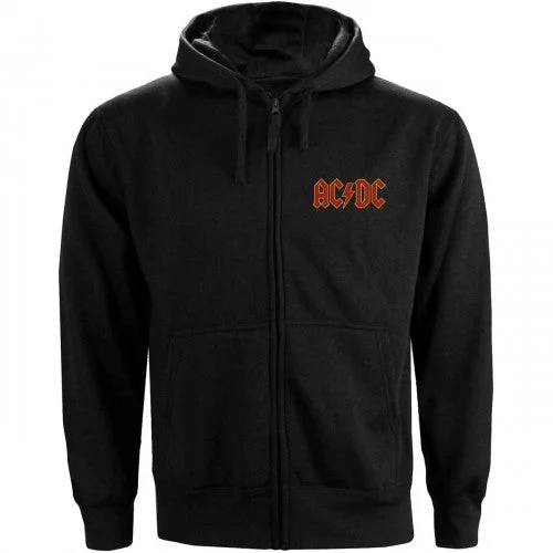 Big Discounts AC/DC Womens/Ladies Back Print Logo Full Zip Hoodie
