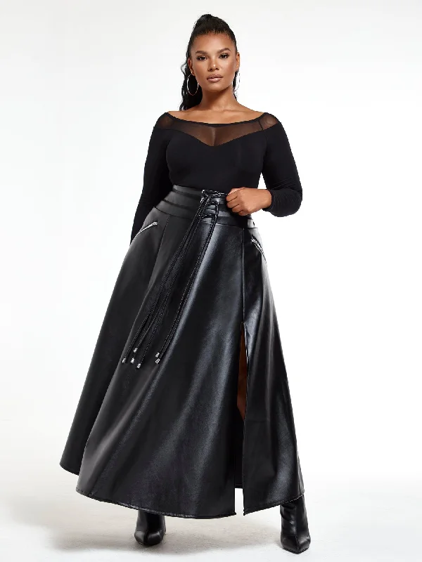 Super Bargain Tessa Faux Leather Maxi Skirt